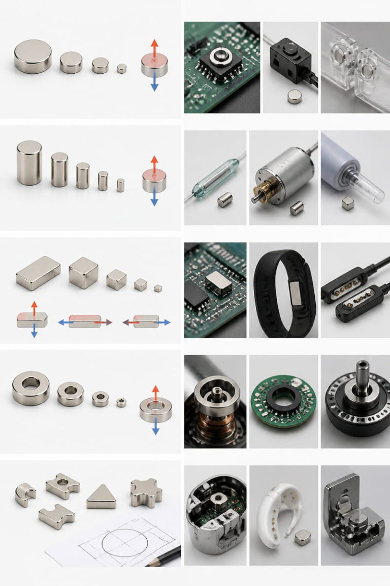 Formes disponibles des micro-aimants