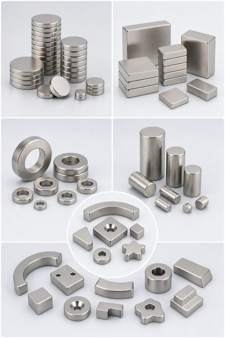 Formes d'aimants N55 disponibles