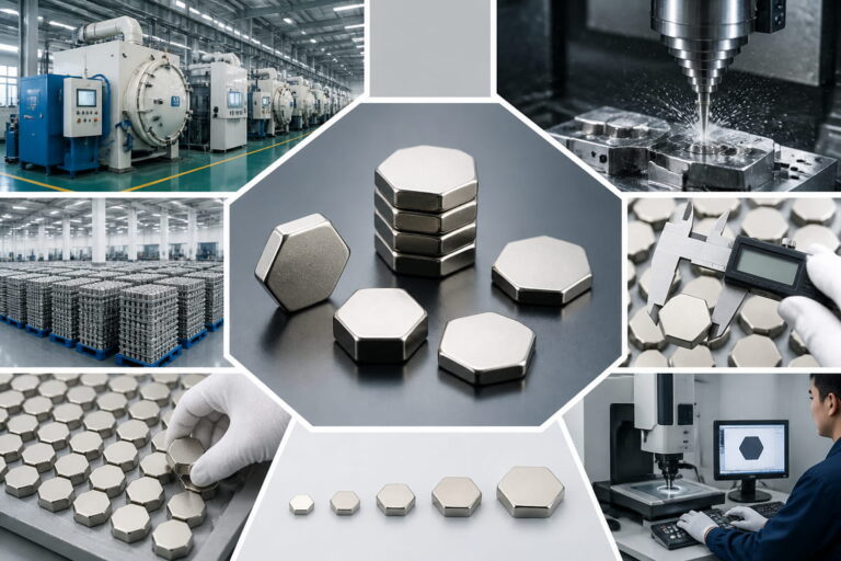 Capacités de fabrication d'aimants en néodyme hexagonaux sur mesure