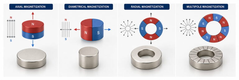 Aimants NdFeB sur mesure : types de magnétisation disponibles