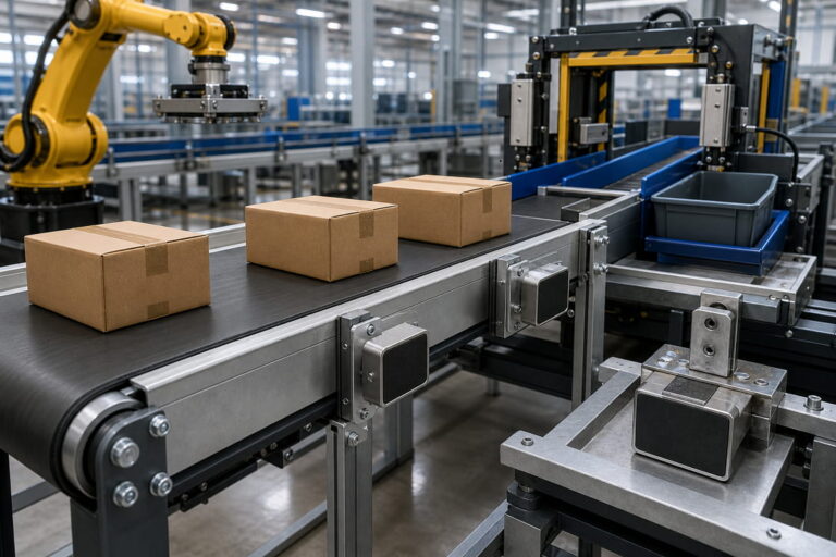 Aimant pour l'automatisation industrielle destiné aux systèmes de convoyage