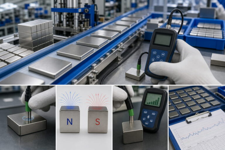 Applications des tests au gaussmètre pour le contrôle de la fabrication en cours des aimants NdFeB
