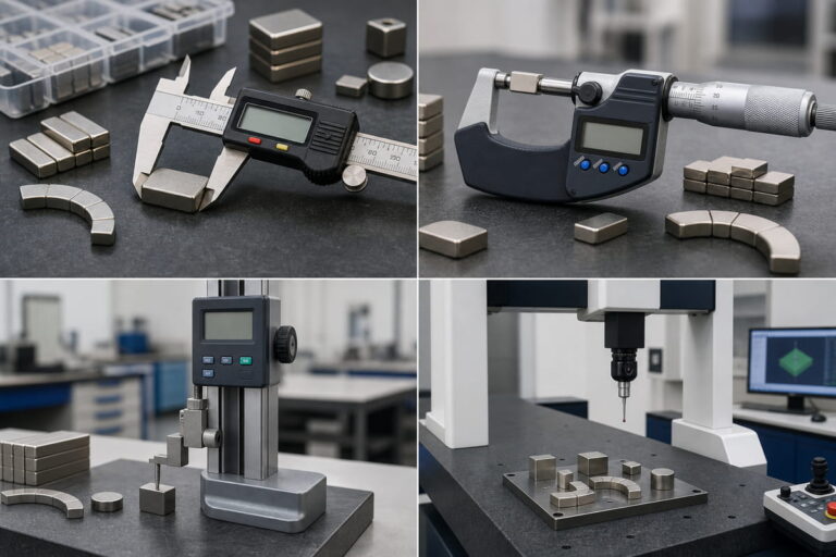 Équipements de contrôle dimensionnel pour la fabrication d'aimants NdFeB
