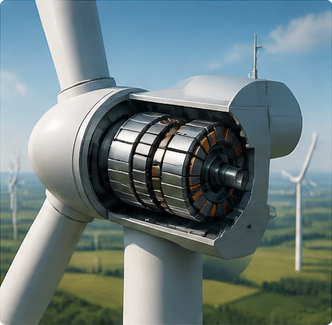 Aimant segmenté pour éoliennes