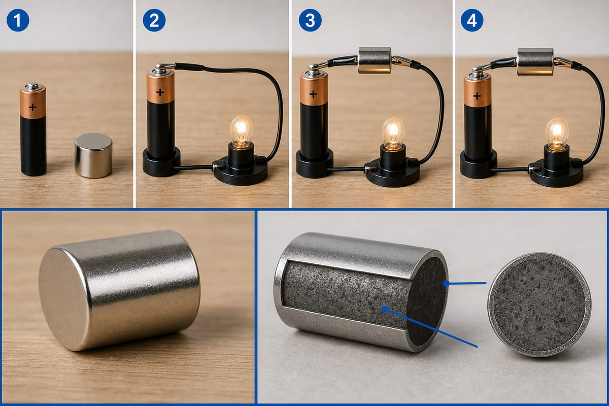 Un test pratique de conductivité d'un aimant en néodyme que vous pouvez réaliser chez vous
