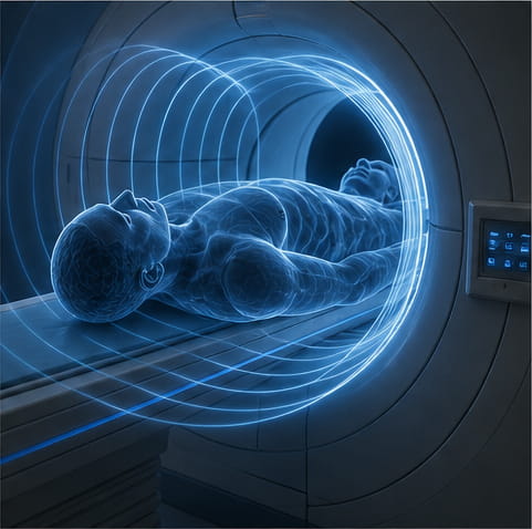 Interaction entre une barre magnétique et l'imagerie par résonance magnétique (IRM)