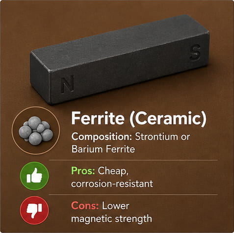 Matériau magnétique à base de ferrite