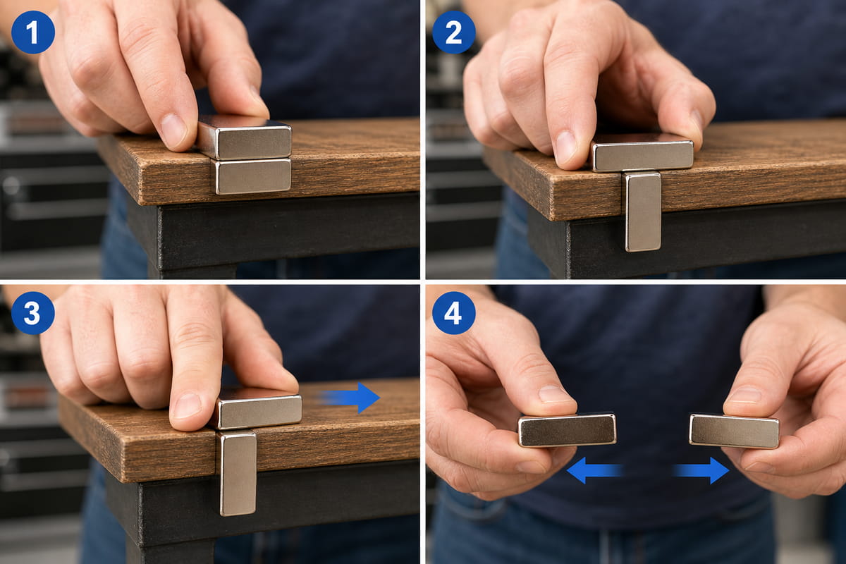 The Table Edge to Separate Neodymium Magnets