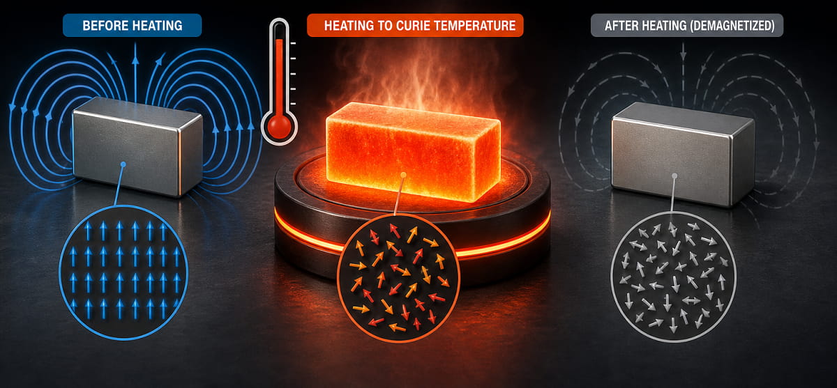 Démagnétisation thermique (chaleur)