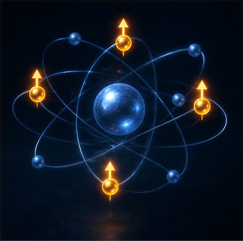 Électrons non appariés d'un aimant au néodyme