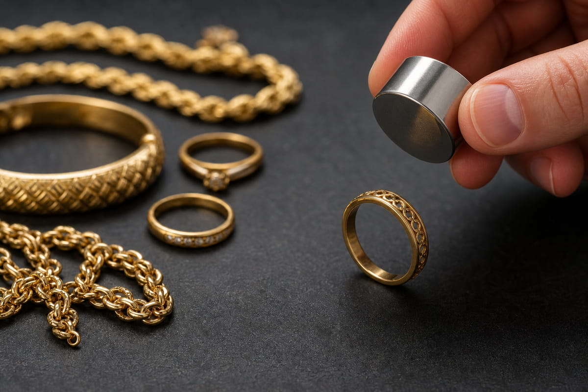Utilisation d'un aimant pour tester l'or