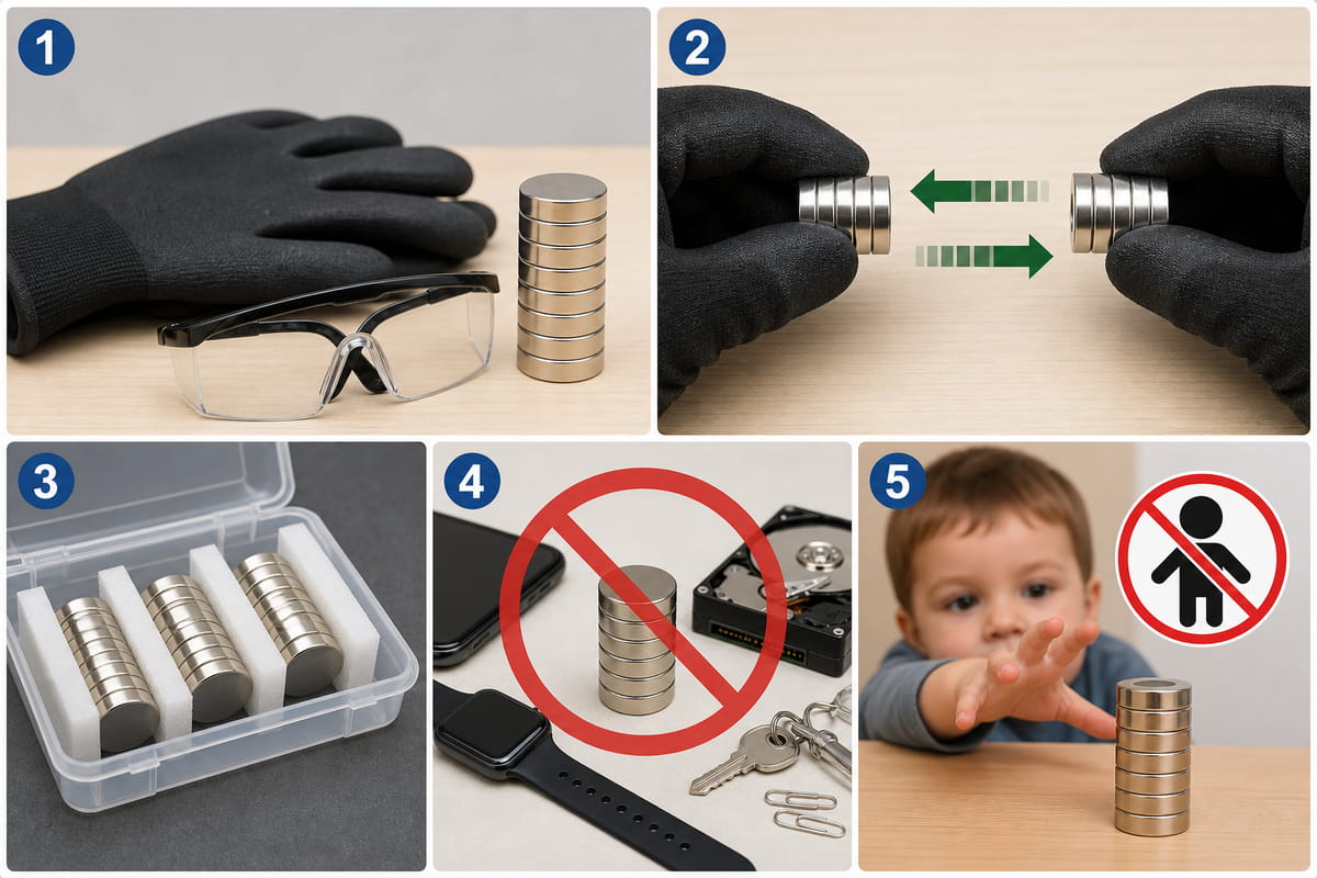 Sécurité lors de la manipulation des aimants N55