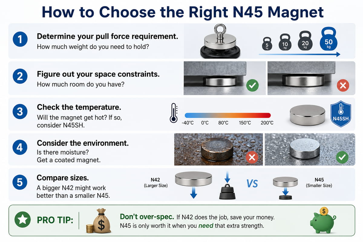 Comment choisir l'aimant N45 adapté