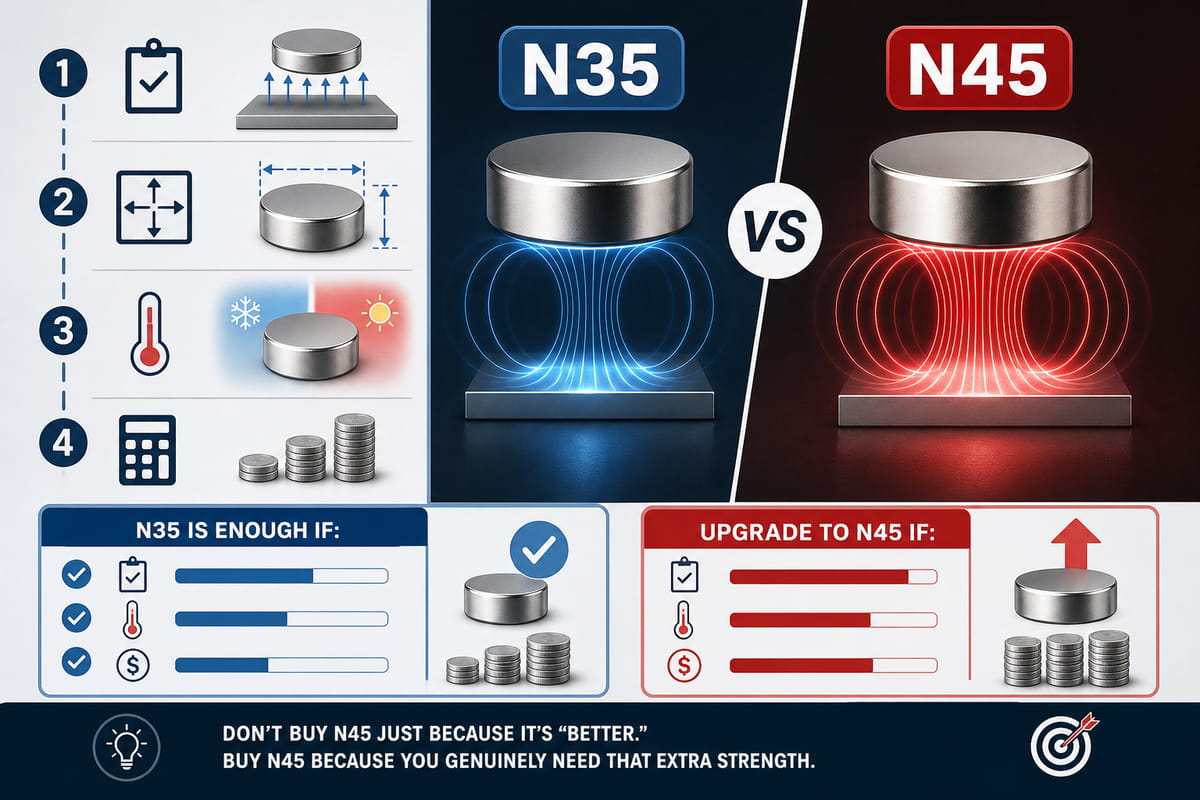 Analyse coûts-avantages des aimants N35 et N45