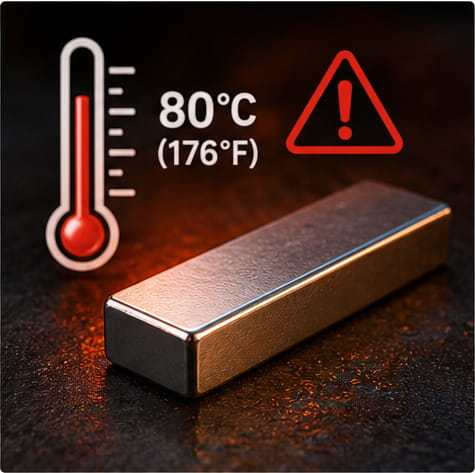 Limites de température de l'aimant en barre N40