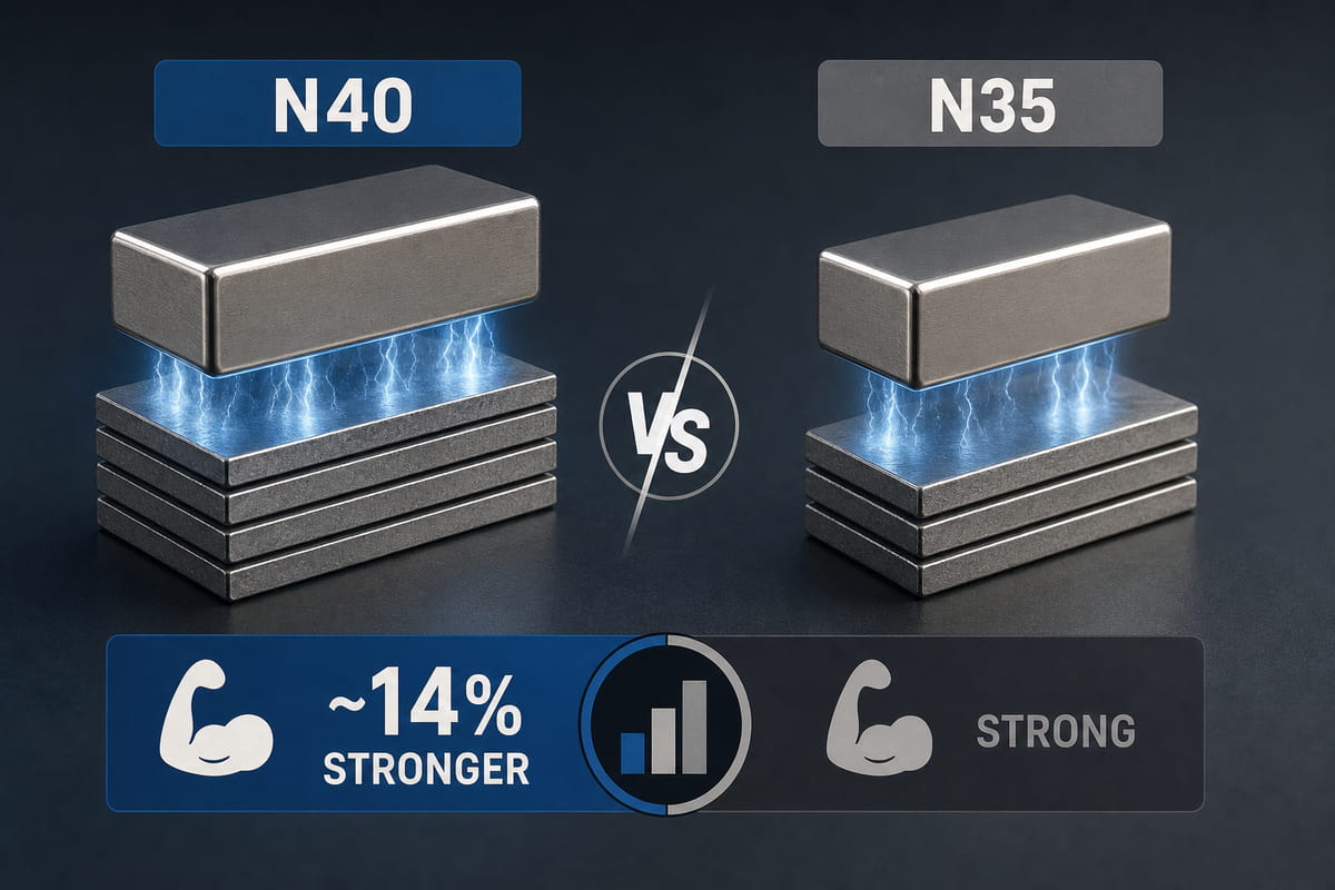 Comparaison simple entre les aimants N40 et N35
