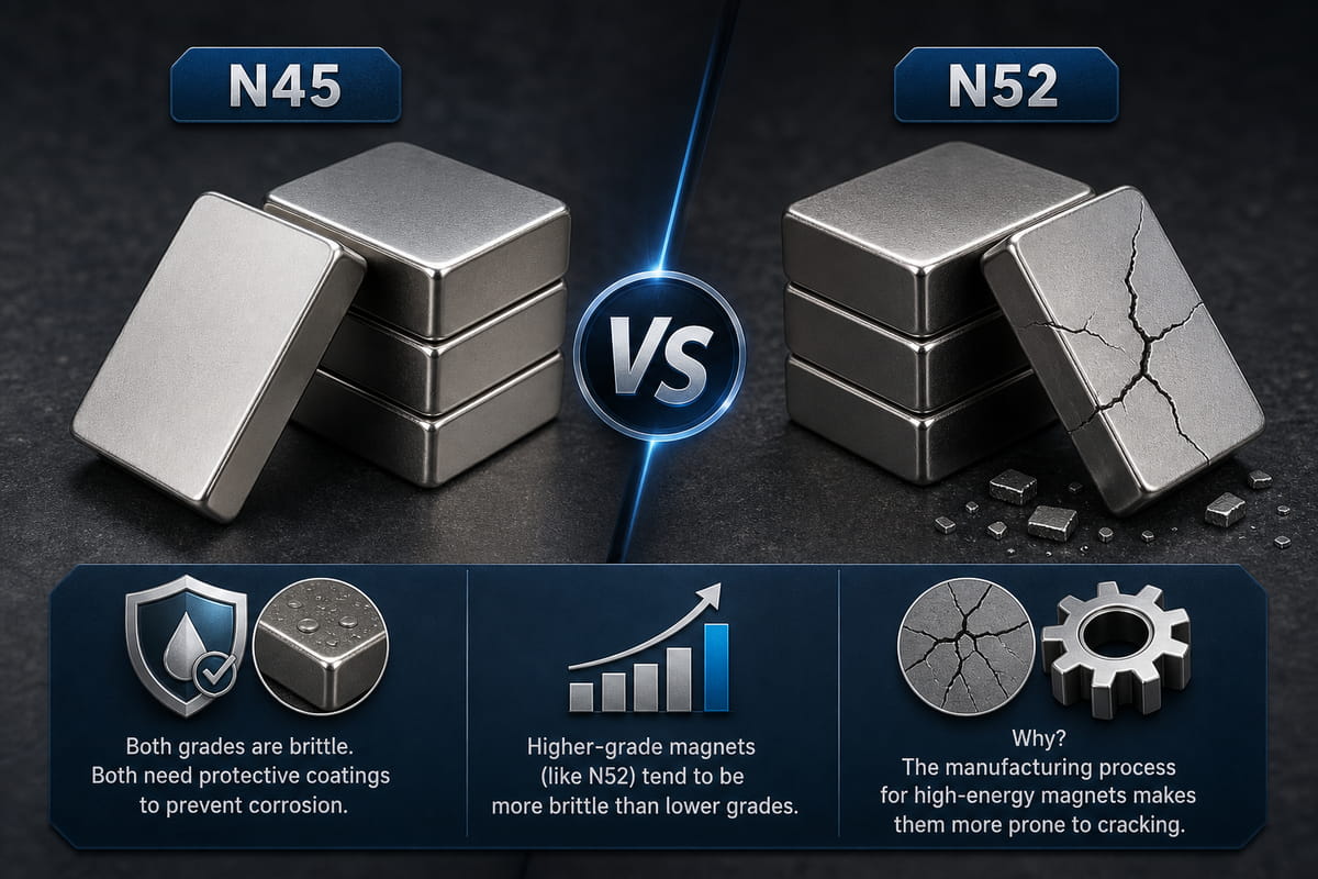 Durabilité des aimants N45 et N52