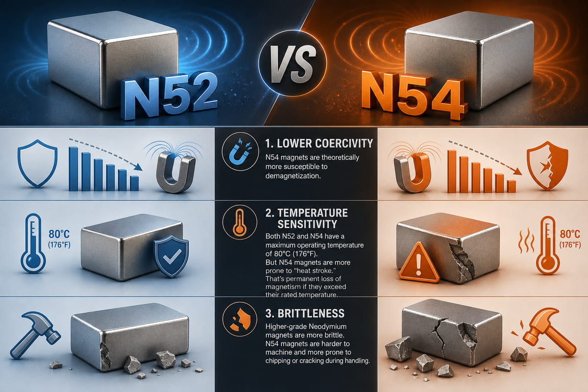 Compromis entre les aimants N52 et N54