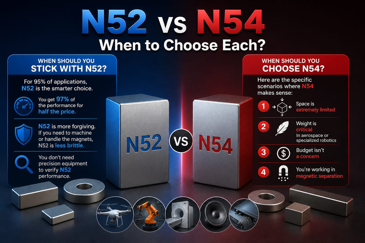 Aimants N52 et N54 : quand choisir l'un ou l'autre ?