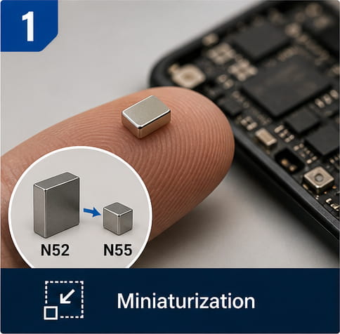 Aimant N55 pour la miniaturisation