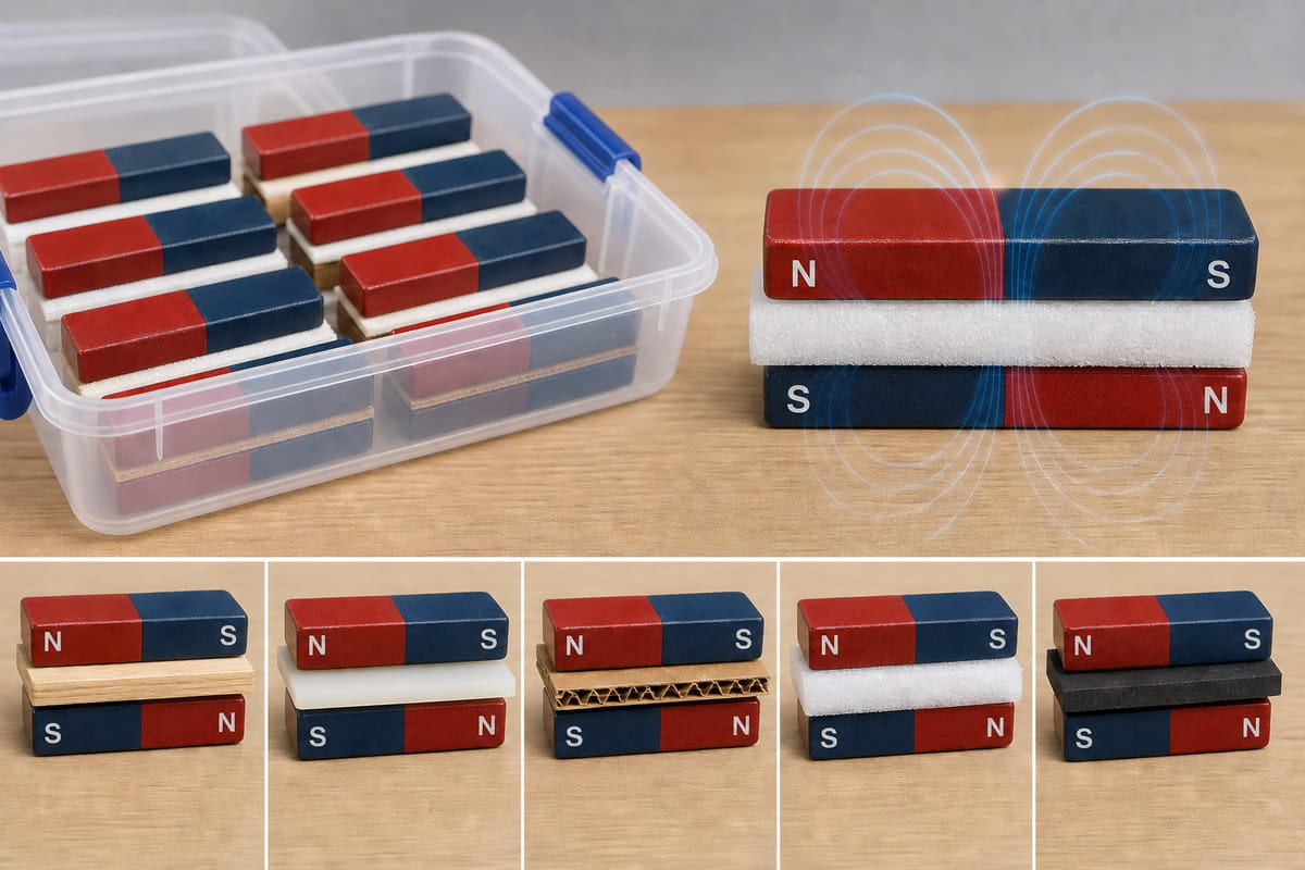 utiliser des entretoises pour ranger les aimants en barre